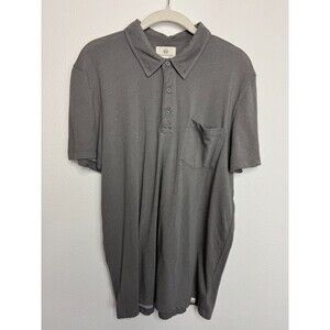AG Adriano Goldschmied Mens Medium Polo Shirt Gray Short Sleeve Cotton NWOT